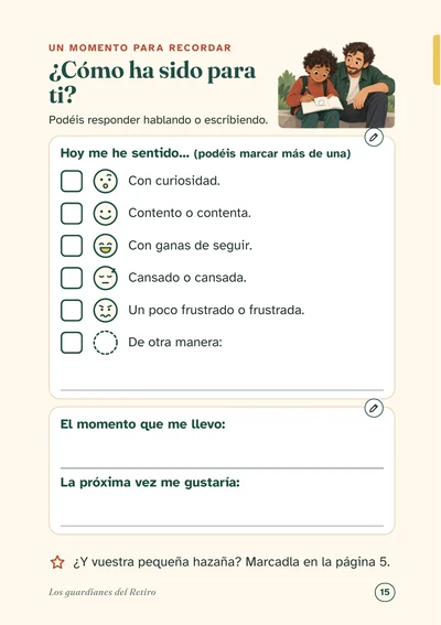 Página 15 de muestra del cuaderno de El Retiro.