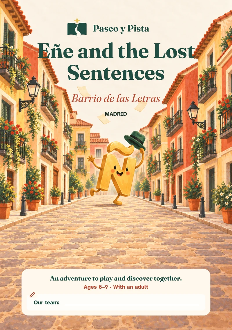 Illustrated cover of Eñe and the Lost Sentences