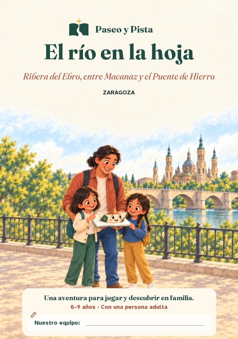 Diseño de cubierta de El río en la hoja, Zaragoza.
